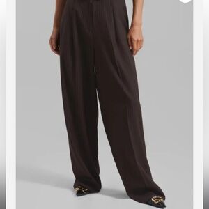 The Frankie Shop Dark Brown Wide-Leg Pants